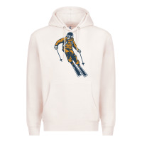 Pale Pink born to ski Premium Hoodie - artisFamous