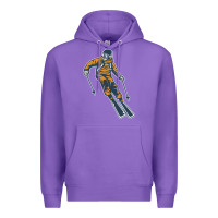 Purple born to ski Premium Hoodie - artisFamous