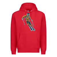 Red born to ski Premium Hoodie - artisFamous