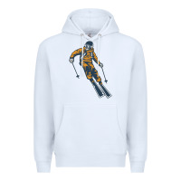 White born to ski Premium Hoodie - artisFamous