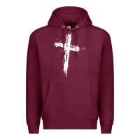 Burgundy cross Premium Hoodie - artisFamous
