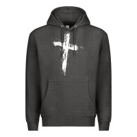 Charcoal Heather cross Premium Hoodie - artisFamous