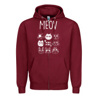 Burgundy Meow Zipper Hoodie - Bettercallsaul