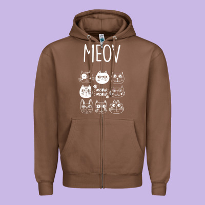 Meow Zipper Hoodie Designed By Bettercallsaul