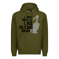 Army Green i just really like pelicans okay Premium Hoodie - artisFamous