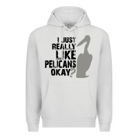Dove Grey i just really like pelicans okay Premium Hoodie - artisFamous