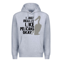 Heather Grey i just really like pelicans okay Premium Hoodie - artisFamous