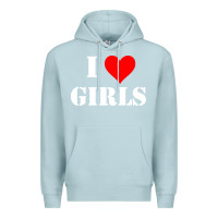 Blue Mist i love girls Premium Hoodie - artisFamous