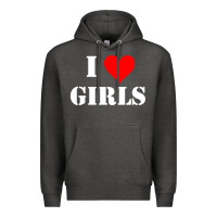 Charcoal Heather i love girls Premium Hoodie - artisFamous