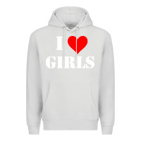 Dove Grey i love girls Premium Hoodie - artisFamous