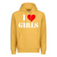 Mustard i love girls Premium Hoodie - artisFamous