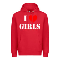 Red i love girls Premium Hoodie - artisFamous