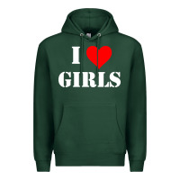 Sports Green i love girls Premium Hoodie - artisFamous