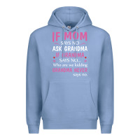 Colony Blue if mom says no ask grandma if grandma says no Premium Hoodie - artisFamous