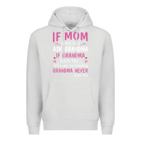 Dove Grey if mom says no ask grandma if grandma says no Premium Hoodie - artisFamous