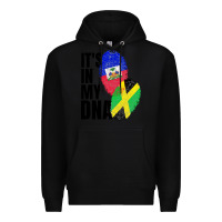 Black jamaican and haitian mix flag dna heritage Premium Hoodie - artisFamous