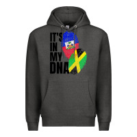 Charcoal Heather jamaican and haitian mix flag dna heritage Premium Hoodie - artisFamous