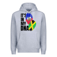 Heather Grey jamaican and haitian mix flag dna heritage Premium Hoodie - artisFamous