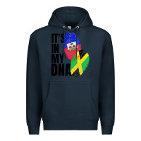 Navy jamaican and haitian mix flag dna heritage Premium Hoodie - artisFamous