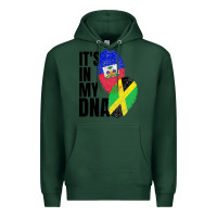 Sports Green jamaican and haitian mix flag dna heritage Premium Hoodie - artisFamous