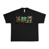Black Peace Love Giant Panda Urban Heavy Tee - LillyAllenDesigns