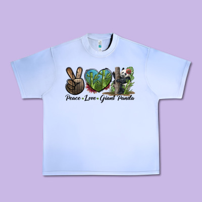 Peace Love Giant Panda Urban Heavy Tee Designed By Lillyallendesigns