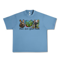 Pebble Blue Peace Love Giant Panda Urban Heavy Tee - LillyAllenDesigns