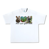 White Peace Love Giant Panda Urban Heavy Tee - LillyAllenDesigns