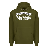 Army Green World's Best Mamaw Ever Premium Hoodie - artisFamous