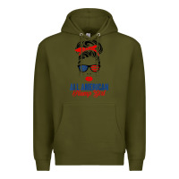 Army Green all american trump girl Premium Hoodie - artisFamous