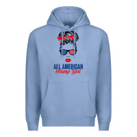 Colony Blue all american trump girl Premium Hoodie - artisFamous