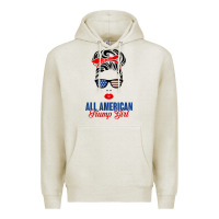 Oatmeal Heather all american trump girl Premium Hoodie - artisFamous