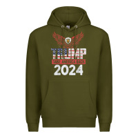 Army Green trump 2024 take america back Premium Hoodie - artisFamous