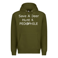 Army Green save a deer   hunt a pedophil Premium Hoodie - artisFamous