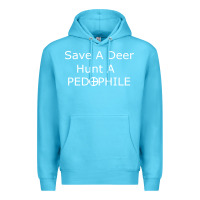 Ocean Blue save a deer   hunt a pedophil Premium Hoodie - artisFamous