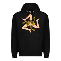Black sicilian triskelion Premium Hoodie - artisFamous