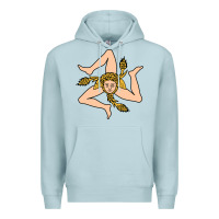 Blue Mist sicilian triskelion Premium Hoodie - artisFamous