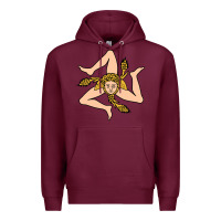 Burgundy sicilian triskelion Premium Hoodie - artisFamous