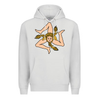 Dove Grey sicilian triskelion Premium Hoodie - artisFamous