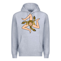Heather Grey sicilian triskelion Premium Hoodie - artisFamous
