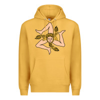 Mustard sicilian triskelion Premium Hoodie - artisFamous