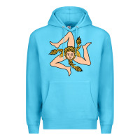 Ocean Blue sicilian triskelion Premium Hoodie - artisFamous
