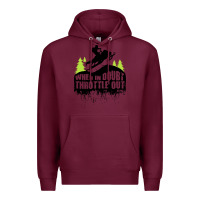 Burgundy snowmobile throttle Premium Hoodie - artisFamous