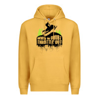 Mustard snowmobile throttle Premium Hoodie - artisFamous