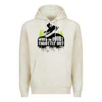 Oatmeal Heather snowmobile throttle Premium Hoodie - artisFamous
