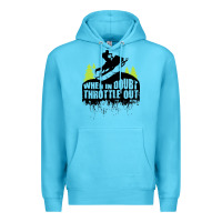 Ocean Blue snowmobile throttle Premium Hoodie - artisFamous