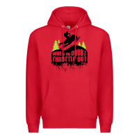 Red snowmobile throttle Premium Hoodie - artisFamous