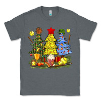 Charcoal Heather christmas with softball trees bbs Classic Tee - BundleAndBundleShop