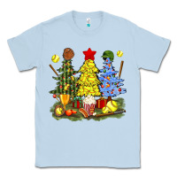Dusty Blue christmas with softball trees bbs Classic Tee - BundleAndBundleShop