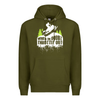 Army Green snowmobile throttle Premium Hoodie - artisFamous